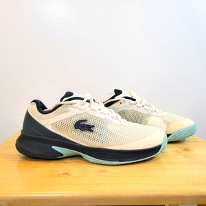 Lacoste Cream and Black Athletic Shoes